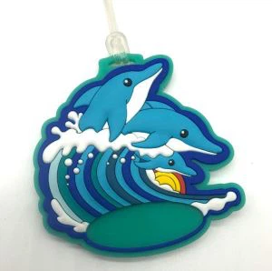 3D Seyahat Şirketi Logo Dolphin PVC Bagaj Etiketi