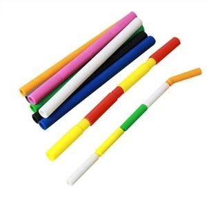 Çevre Dostu Renkli Silikon İçme Pipetleri Yeniden Kullanılabilir Kahve Pipetleri